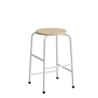 Taburet Adam 116, massiv birk, hvidt stel