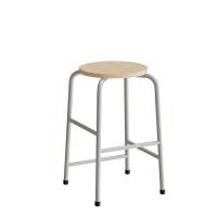 Taburet Adam 116, birk laminat, alu stel