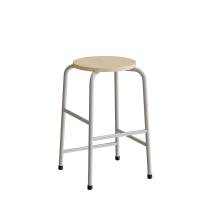 Taburet Adam 116, massiv birk, alu stel