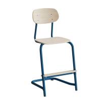 Stol Atlas, fritsving 2114, hvidpigmenteret egelaminat, bl&aring;t stel