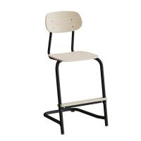 Stol Atlas, fritsving 2114, hvidpigmenteret egelaminat, sortoliven stel