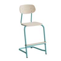 Stol Atlas, fritsving 2114, hvidpigmenteret egelaminat, turkis stel