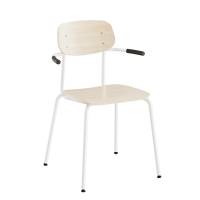 Stol Atlas 2111LK, hvidpigmenteret egelaminat, hvidt stel