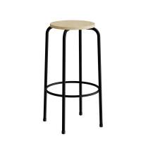 Taburet Bertil 117, massiv birk, sort stel