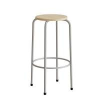 Taburet Bertil 117, birk laminat, alu stel