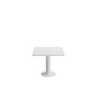 Bord Cirkum, 600x600mm, h&oslash;jde 500 mm, hvid laminat med hvidt stel