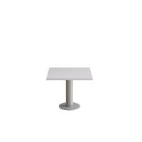 Bord Cirkum, 600x600mm, h&oslash;jde 500 mm, gr&aring; laminat  med alugr&aring;t stel