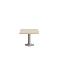 Bord Cirkum, 600x600mm, h&oslash;jde 500 mm, birk laminat med alugr&aring;t stel