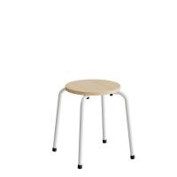 Taburet Caesar 118, birk laminat, hvidt stel