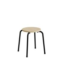 Taburet Caesar 118, massiv birk, sort stel