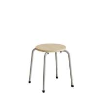 Taburet Caesar 118, massiv birk, alu stel
