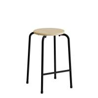 Taburet David 119, massiv birk, sort stel