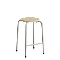 Taburet David 119, birk laminat, alu stel