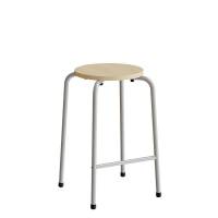 Taburet David 119, massiv birk, alu stel