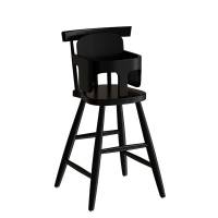 B&oslash;rnestol Enkel 3172, sortbejdset massiv birk med b&oslash;jle, siddeh&oslash;jde 520mm