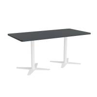 M&oslash;debord DNA, Antracit 1600x800 mm rektangul&aelig;r, Hvidt understel