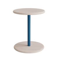 Taburet Donut 7301T, hvidpigmenteret ask, bl&aring;t understel