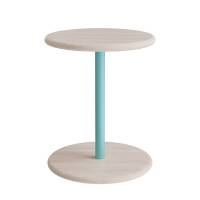 Taburet Donut 7301T, hvidpigmenteret ask, turkis understel