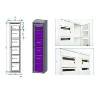 Postsorteringsskab 1x6 rum Gr&aring; d&oslash;r D:550 mm