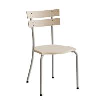 Stol Suzan 141, massiv birk, alu stel