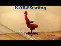 Kontorstol KAB Seating Executive, White-Line Sort skind inkl. arml&aelig;n og nakkest&oslash;tte i sort skind