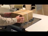 Bord 400 med vægt og pakkebånd, 2000x800mm 32 mm grå laminat bordplade