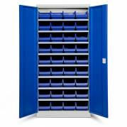 Opbevaringsskab ASPB Mod1 1980x980x470 Bl&aring; d&oslash;r Bl&aring; kasse