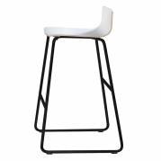 Barstol Cafe VII hvid laminat p&aring; sorte stolben