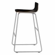 Barstol Cafe VII sort laminat p&aring; alugr&aring; stolben
