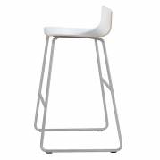Barstol Cafe VII hvid laminat p&aring; alugr&aring; stolben