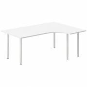 Skrivebord DNA, Hvid 1800x1200mm H&oslash;jre I-ben/Alugr&aring;