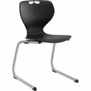 Stol Tarris, sort s&aelig;de med alugr&aring;t C-stel