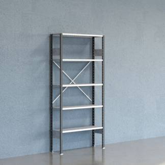 Lagerreol V06 Startsektion 2100x300 mm &Aring;ben / Galv