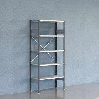 Lagerreol V06 Startsektion 2100x400 mm &Aring;ben / Galv