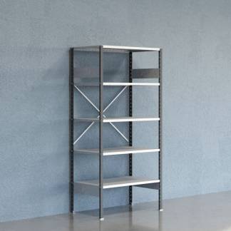 Lagerreol V06 Startsektion 2100x600 mm &Aring;ben / Galv