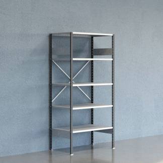 Lagerreol V06 Startsektion 2100x600 mm &Aring;ben / Galv