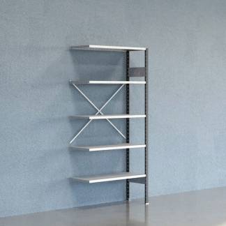 Lagerreol V06 F&oslash;lgesektion 2100x400 mm &Aring;ben / Galv