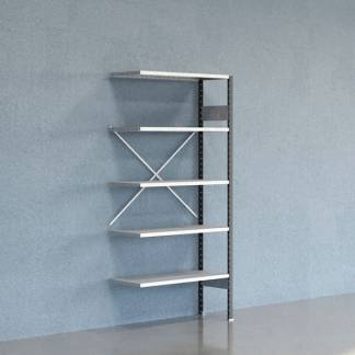 Lagerreol V06 F&oslash;lgesektion 2100x400 mm &Aring;ben / Galv