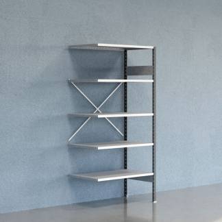 Lagerreol V06 Følgesektion 2100x600 mm Åben / Galv