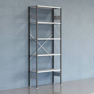 Lagerreol V06 Startsektion 2500x400 mm &Aring;ben / Galv