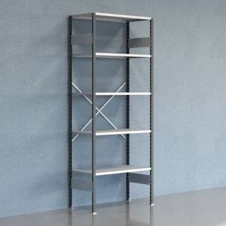 Lagerreol V06 Startsektion 2500x500 mm &Aring;ben / Galv