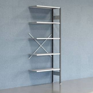 Lagerreol V06 F&oslash;lgesektion 2500x400 mm &Aring;ben / Galv