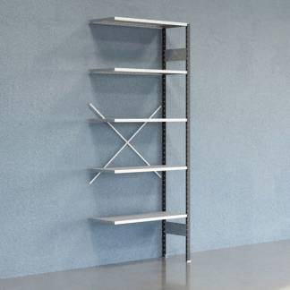 Lagerreol V06 F&oslash;lgesektion 2500x400 mm &Aring;ben / Galv