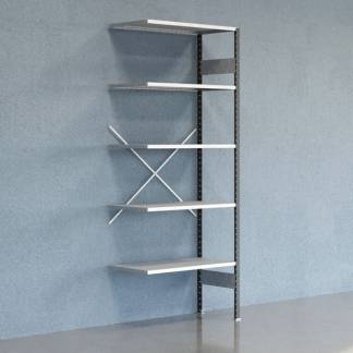 Lagerreol V06 F&oslash;lgesektion 2500x500 mm &Aring;ben / Galv