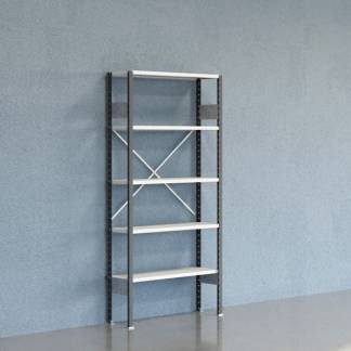 Lagerreol V06 Startsektion 2100x300 mm &Aring;ben / 7035
