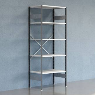 Lagerreol V06 Startsektion 2500x600 mm Åben / 7035