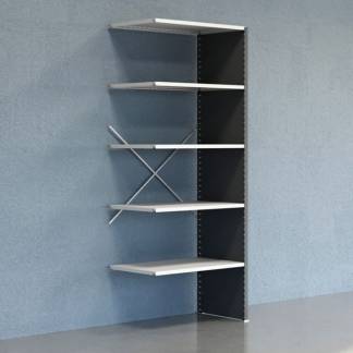 Lagerreol V06 Følgesektion 2500x600 mm Lukket / 7035