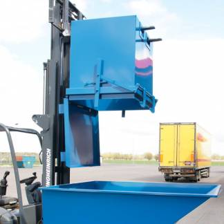 Bundt&oslash;mmende container 1800 liter Bl&aring;