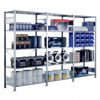 F&oslash;lgesektion Boltless lagerreol, rygkryds 3000x1000x500 150 kg/hylde