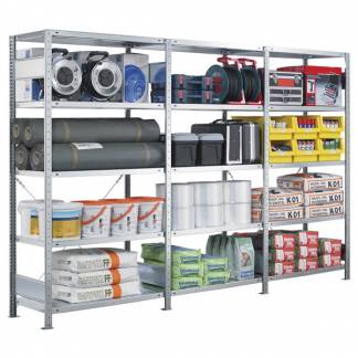 F&oslash;lgesektion Boltless lagerreol, rygkryds 3000x1300x500 250 kg/hylde